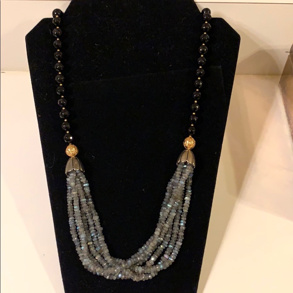 Black Onyx and Labradorite Necklace